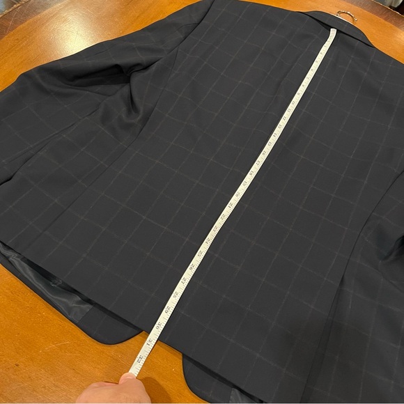 Lauren Ralph Lauren Wool Blend 2-Piece Suit Navy Blue Windowpane Plaid 50R 40x30 - Picture 12 of 16